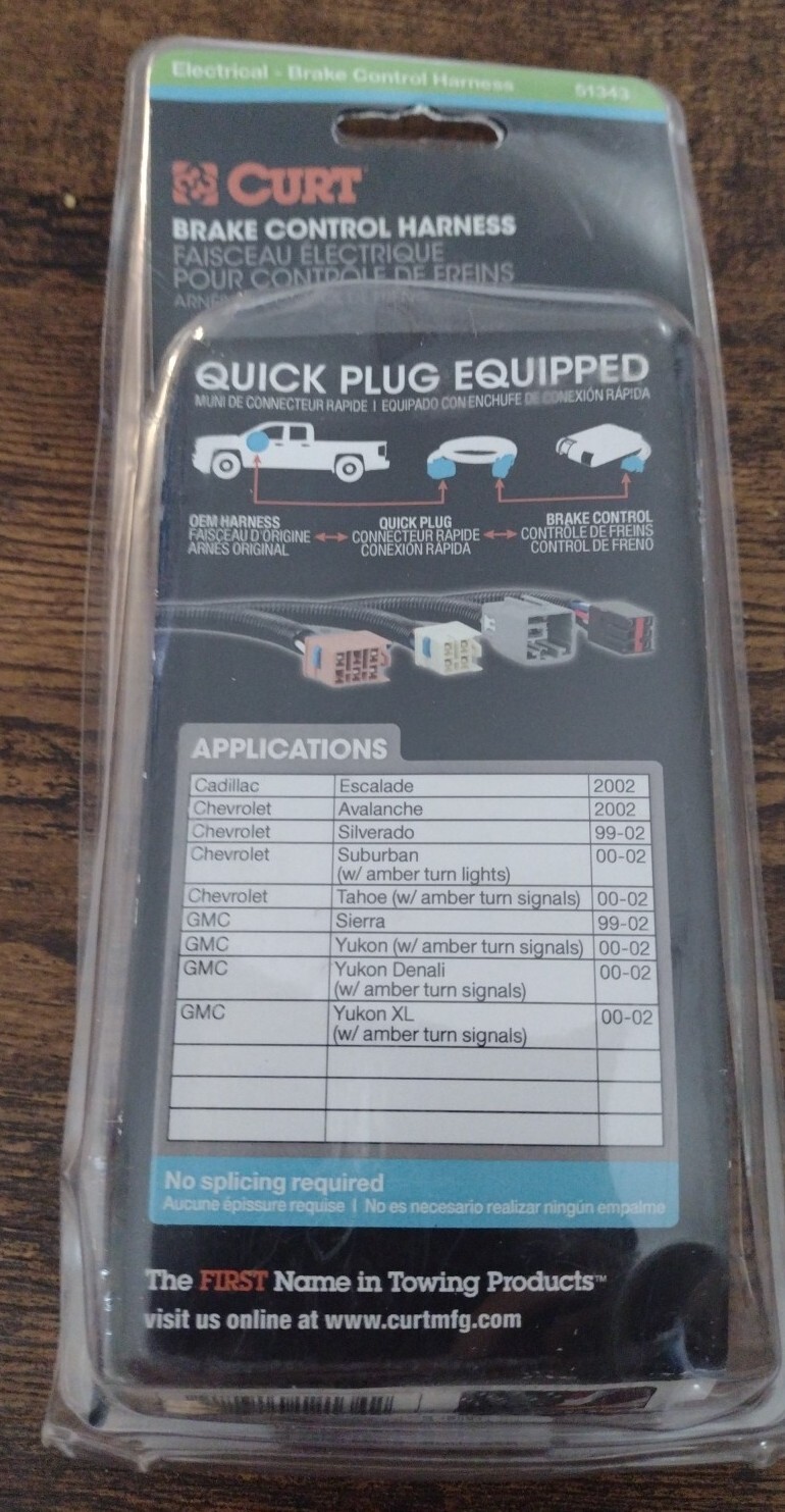 CURT 51343 Brake Controller Harness for Select Cadillac, Chevrolet, GMC (Pkgd)