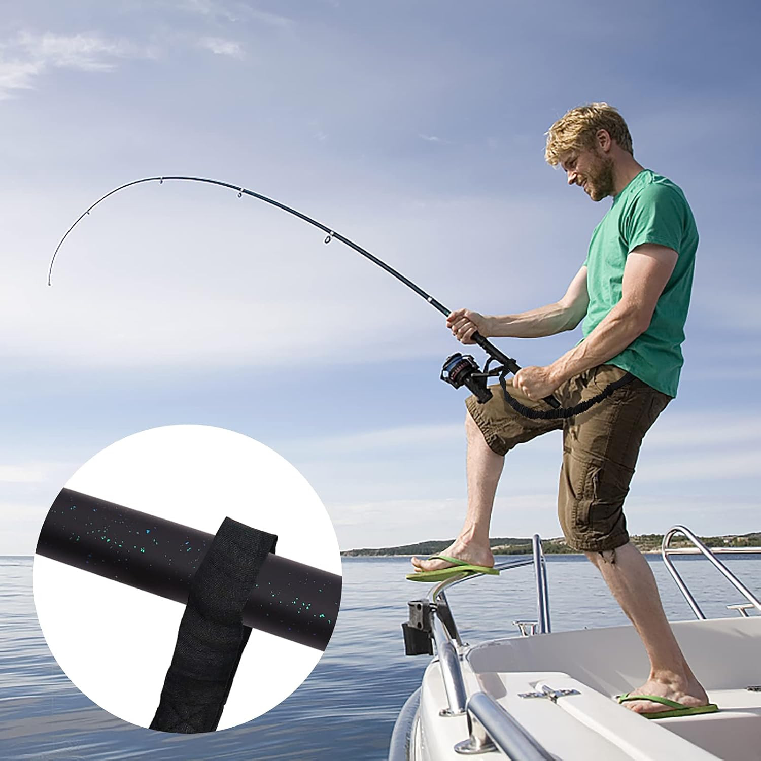 Kayaking Paddle Leash Tether 1 Pack-Stretchable Coiled Lanyard for Kayak, Paddle