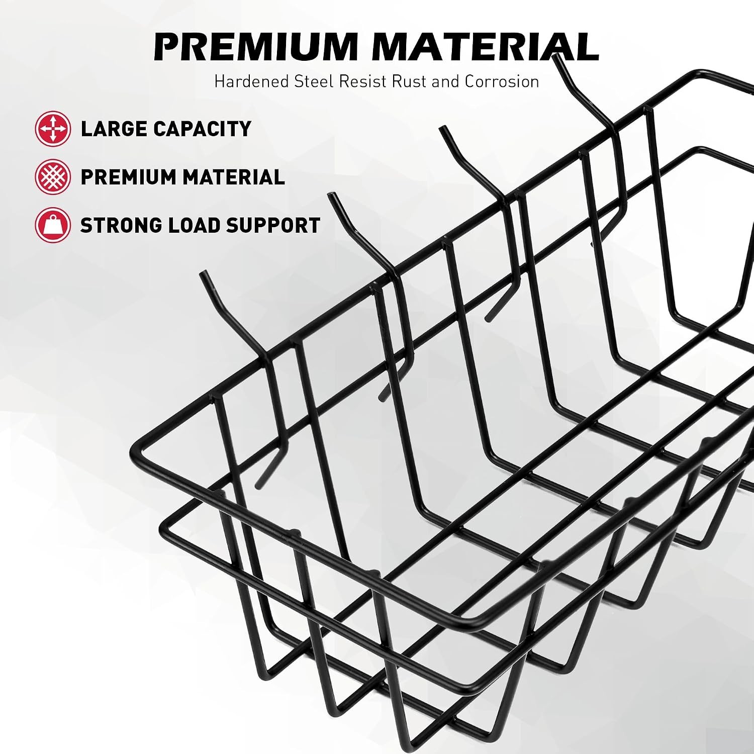 5-Piece Pegboard Baskets Set - Heavy Duty Peg Board Organizer Accessories Bin...
