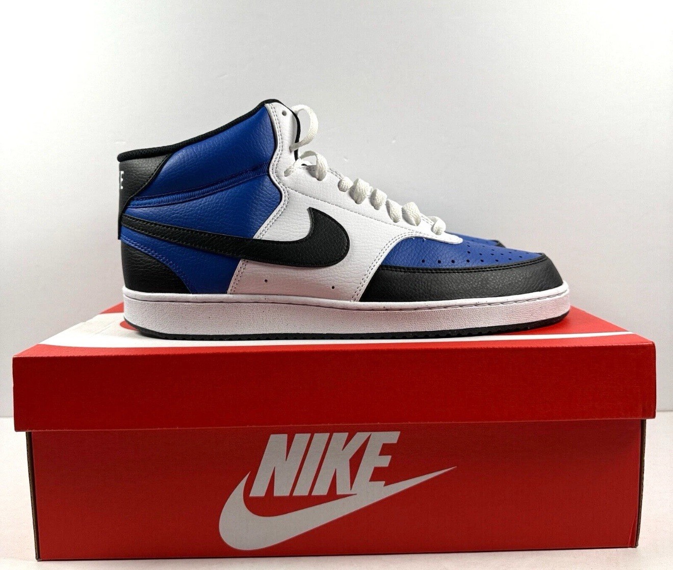 Men Nike Court Vision Mid Next Nature AF Shoes White/Game Royal/Black FQ8740-480