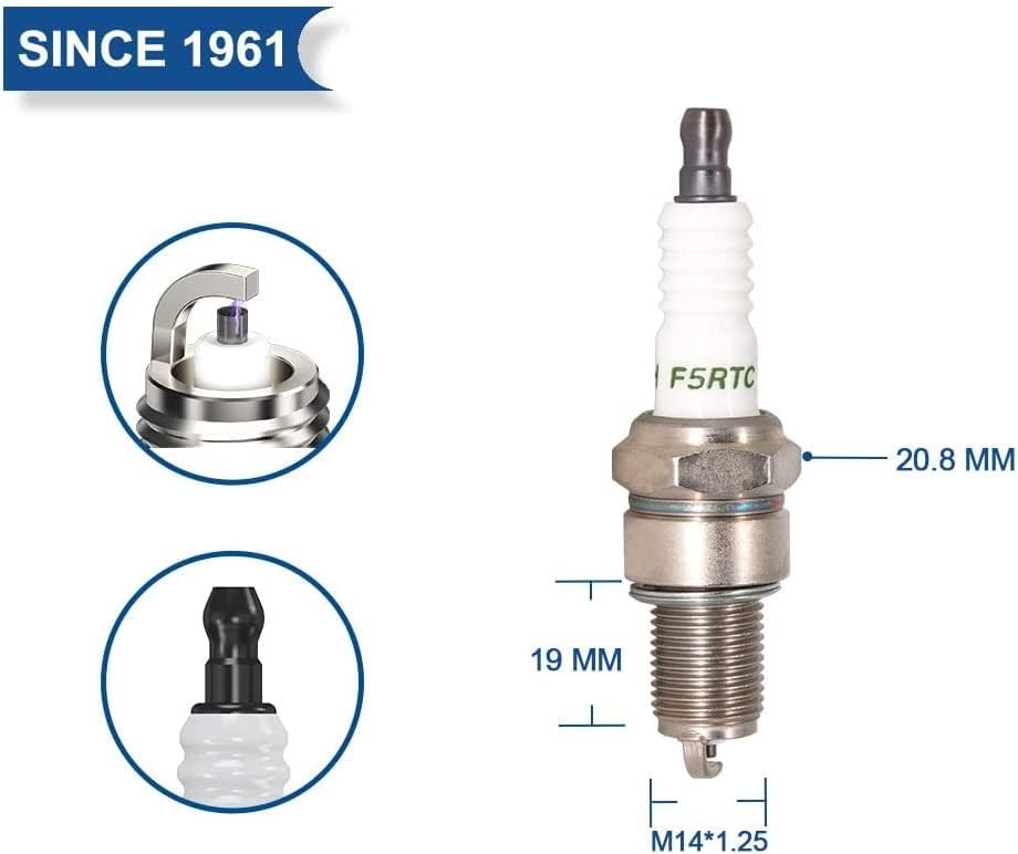F5RTC Spark Plug Replacement Compatible with 7734/BPR5ES, 322/RN11YC, 404/