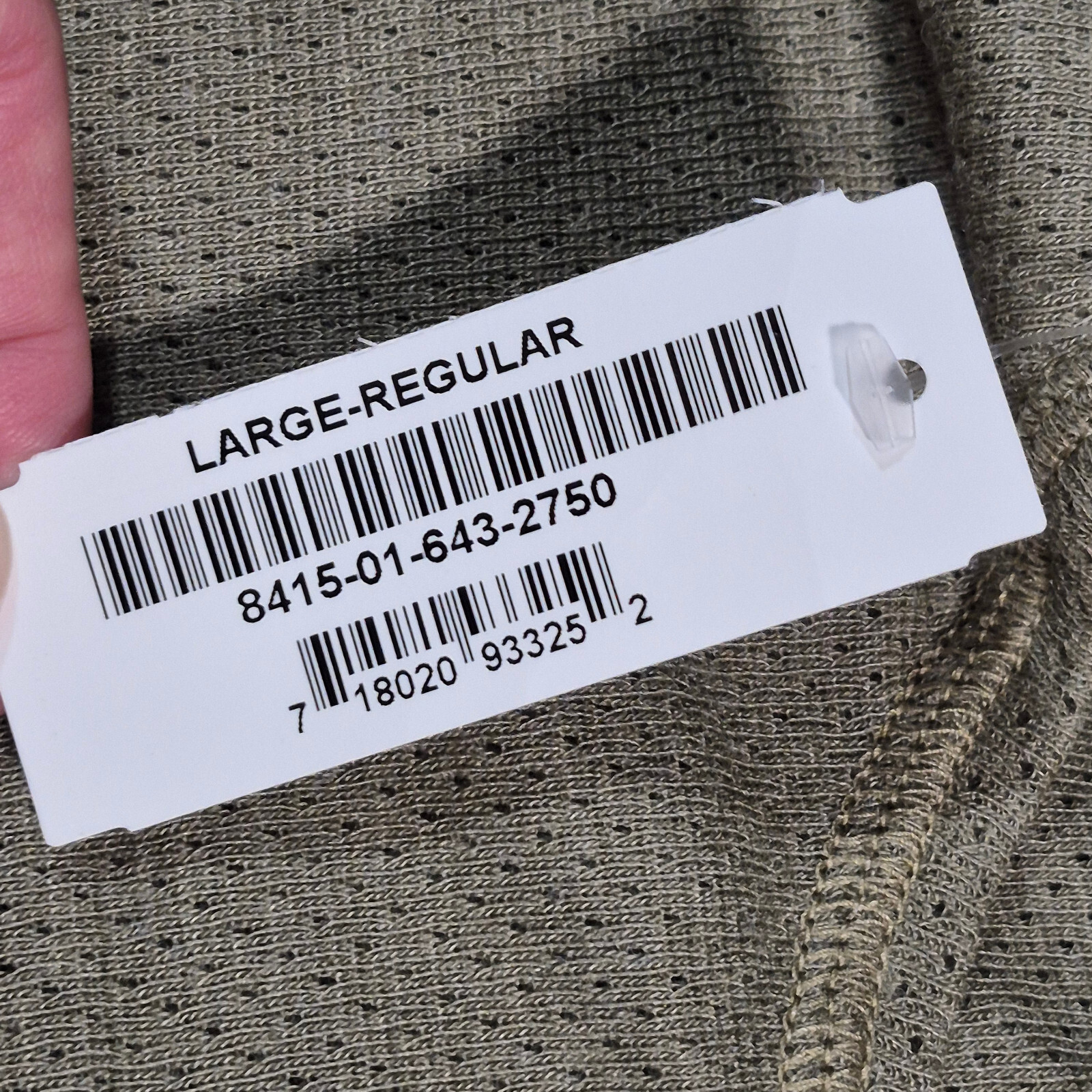 NWT ARMY UNDERSHIRT INSULATED FLAME RESISTANT OLIVE GREEN LARGE REG