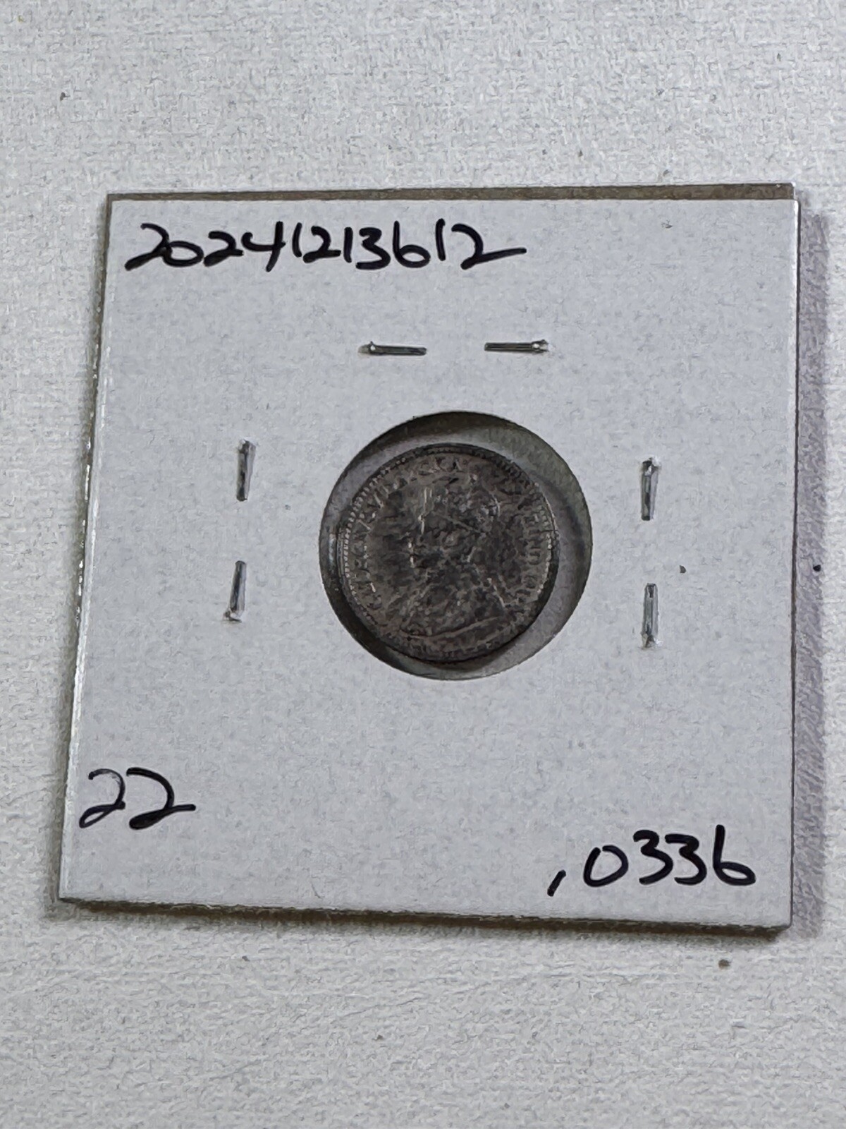 1912 Canada 5 Cents Small Silver Coin Cleaned