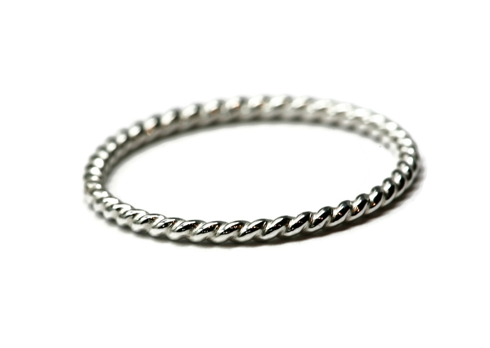 Argentium Silver Twist Pattern Stacking Ring