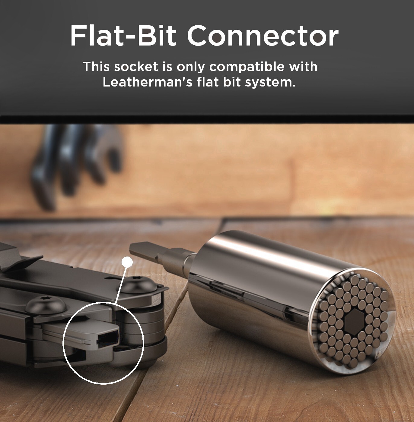Universal Socket Adapter Compatible with Multi-Tool Bit Leatherman Accessories