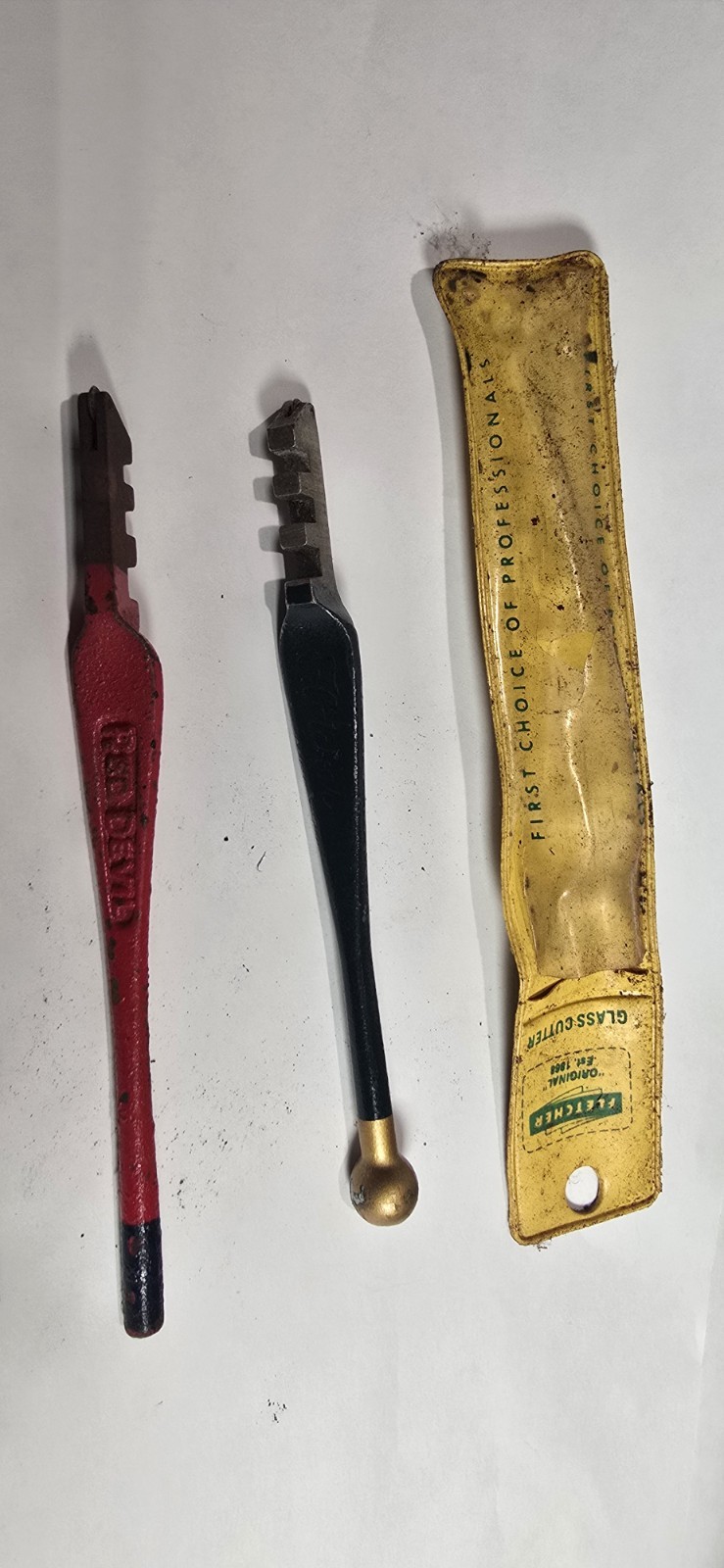 Vintage Fletcher No.02 & Red Devil 024 USA Glass Cutters w/ Original Fletcher...