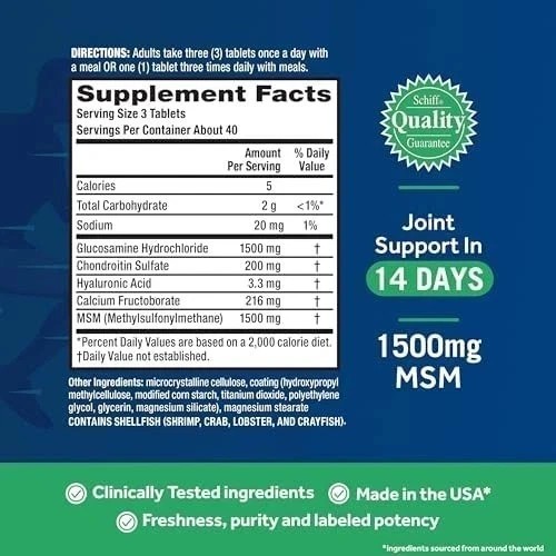 Move Free Advanced Plus MSM Joint Health Supplement 2 Pack (per pack 120Tablets)