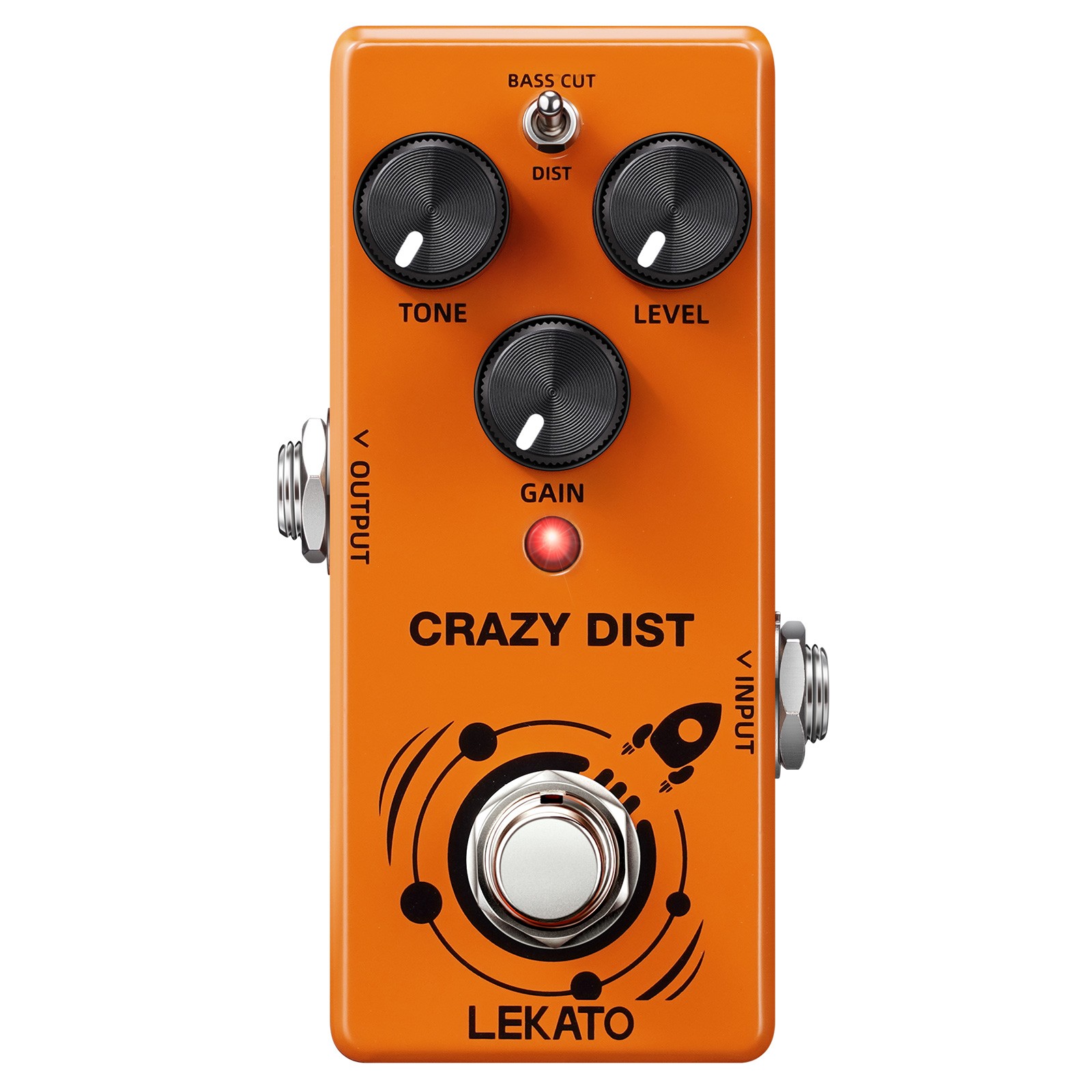 LEKATO DS-02 Mini Distortion Guitar Effect Pedal Bass Cut Dist Mode True Bypass