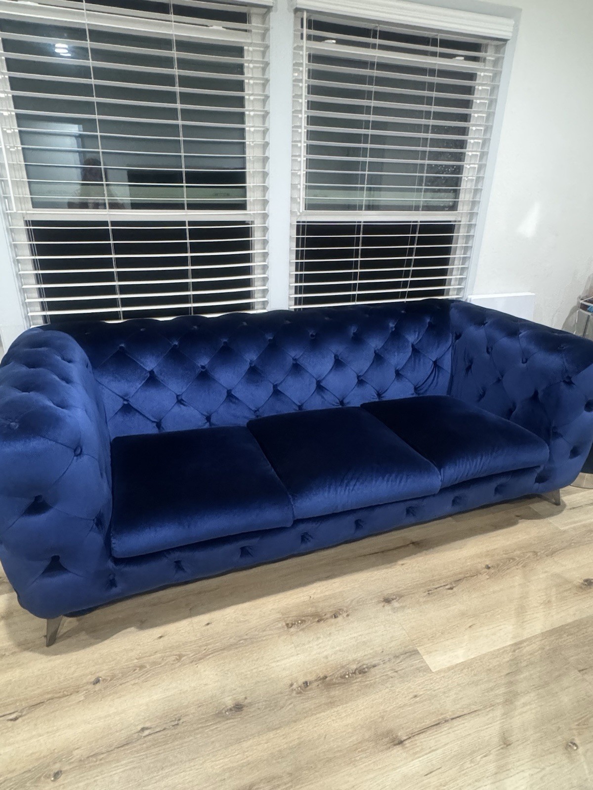 Modern blue Velvet Couch