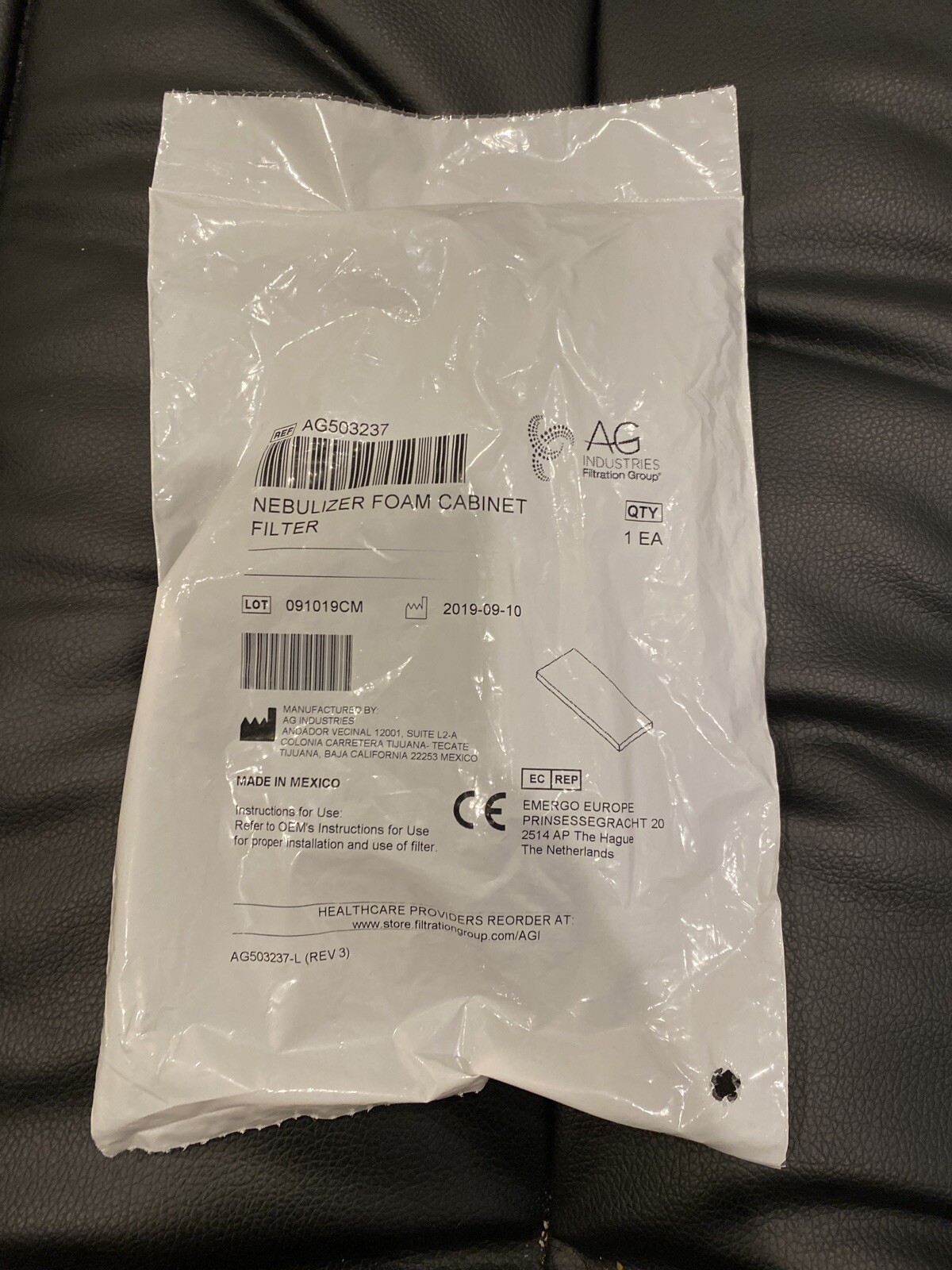 Neb Foam Cabinet Filter,  8 Packs - REF AG503237 - Individual Sealed Pack