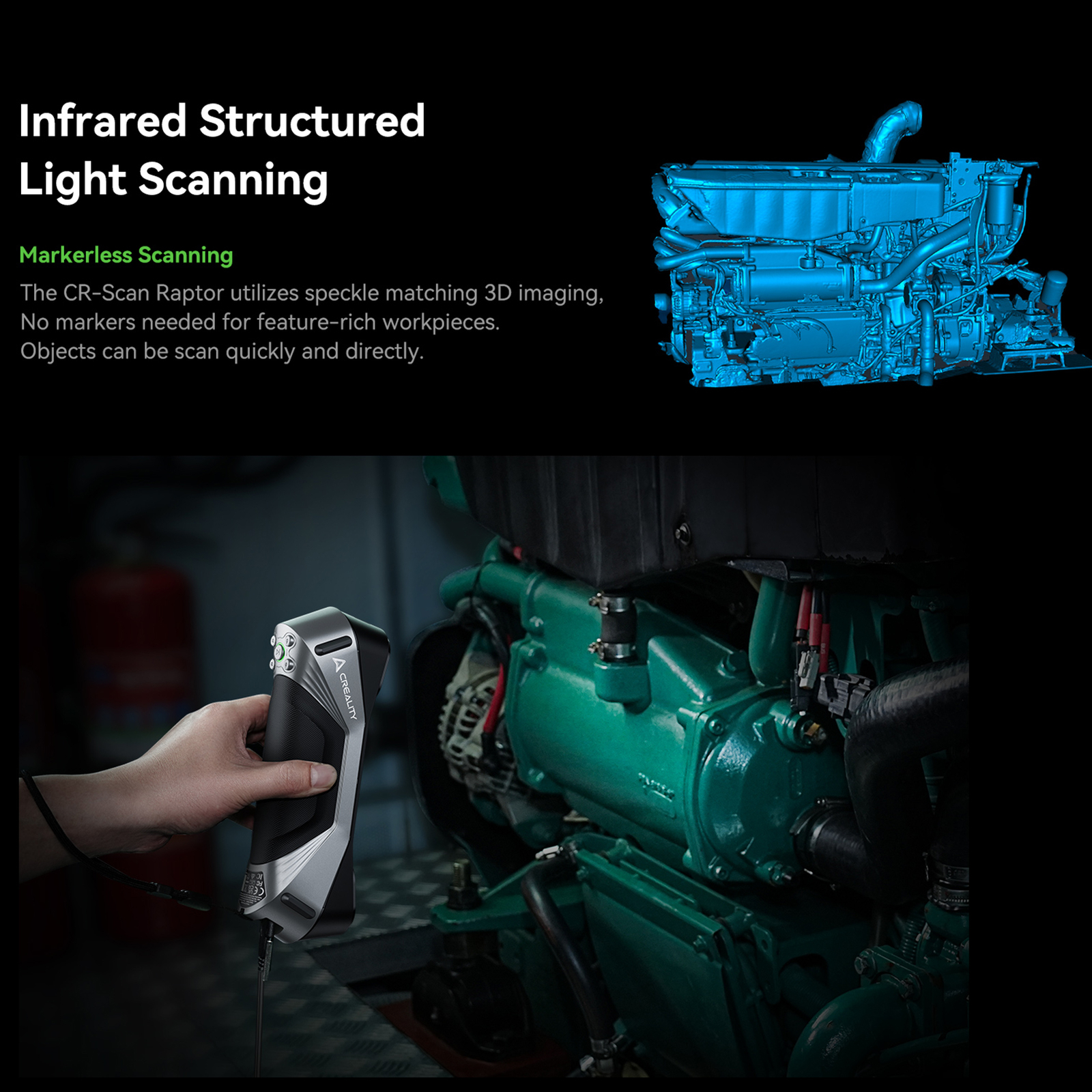 Creality 3D CR-Scan Raptor Multiple-line Blue & NIR Consumer 3D for 3D D6U8