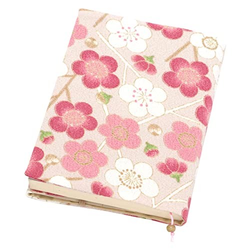 Komono Book Cover Modern Plum Pink A6 Size Kyoto Chirimenkawa 0810