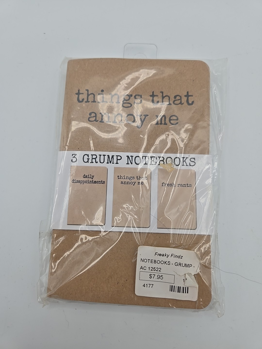 GRUMPY 3PK Annoyed Rant Journal Notebook Diary Sketchbooks - Archie McPhee