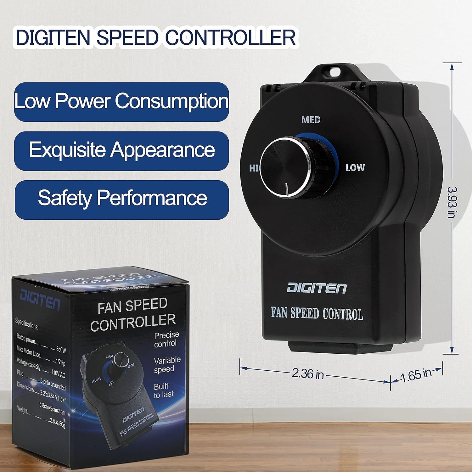 Variable Speed Controller - Exhaust Fan Speed Adjuster for Duct Inline Fan