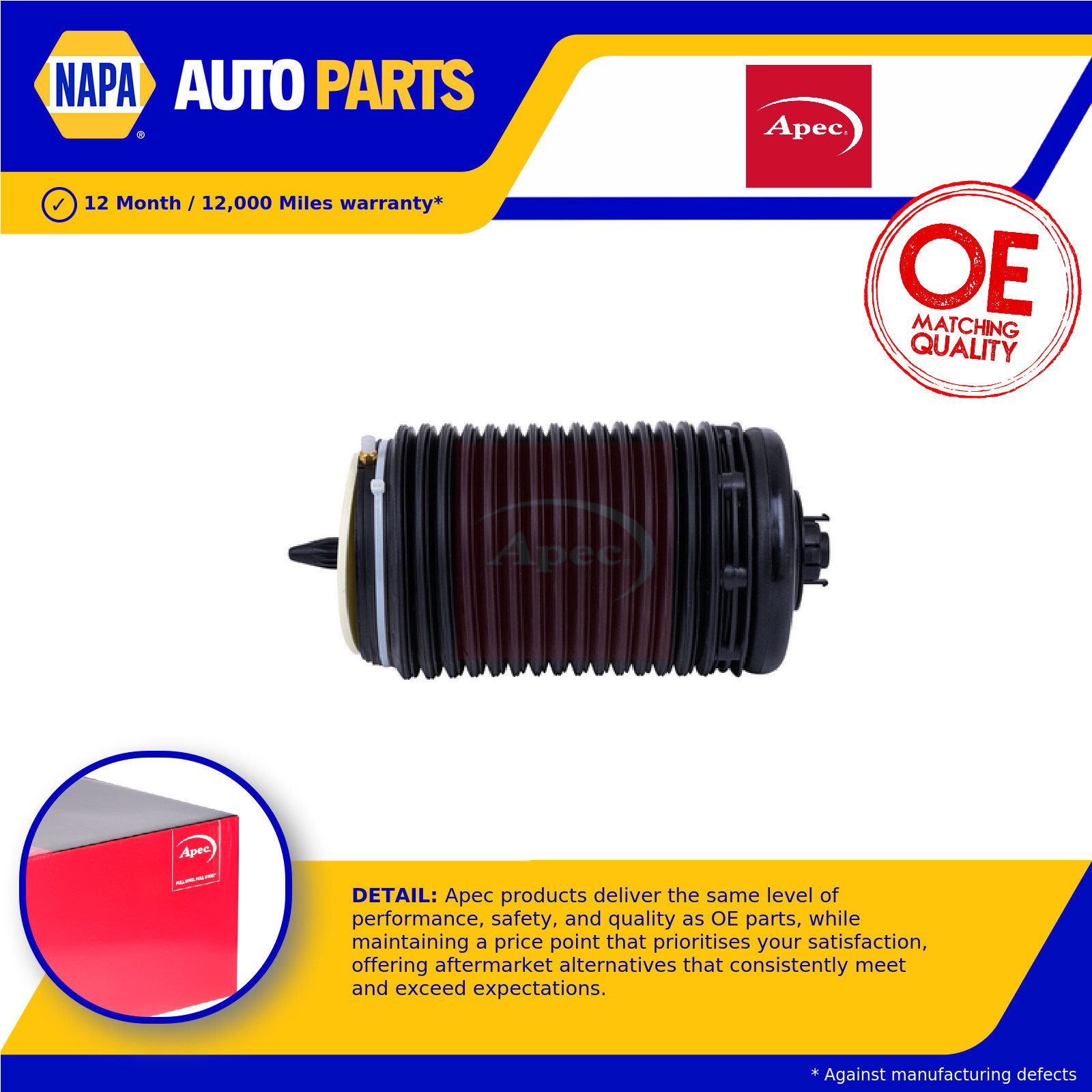 Air Suspension Spring fits AUDI A6 Allroad C7 3.0 Rear Left 12 to 18 Bag Apec