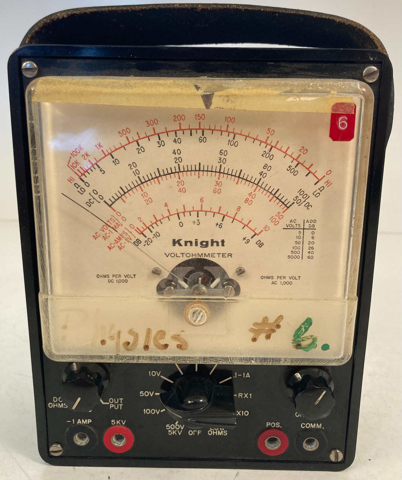 For Parts or Repair Vintage Knight Voltmeter Untested Prop 1958