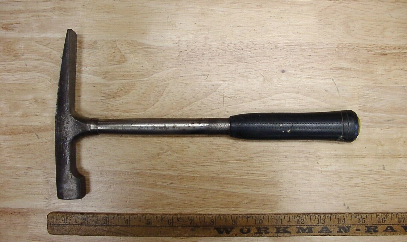 Vntg Stanley Steelmaster1lb.14.8oz Brick Hammer,7-11/16" Head,Use & Wear,FAIR!