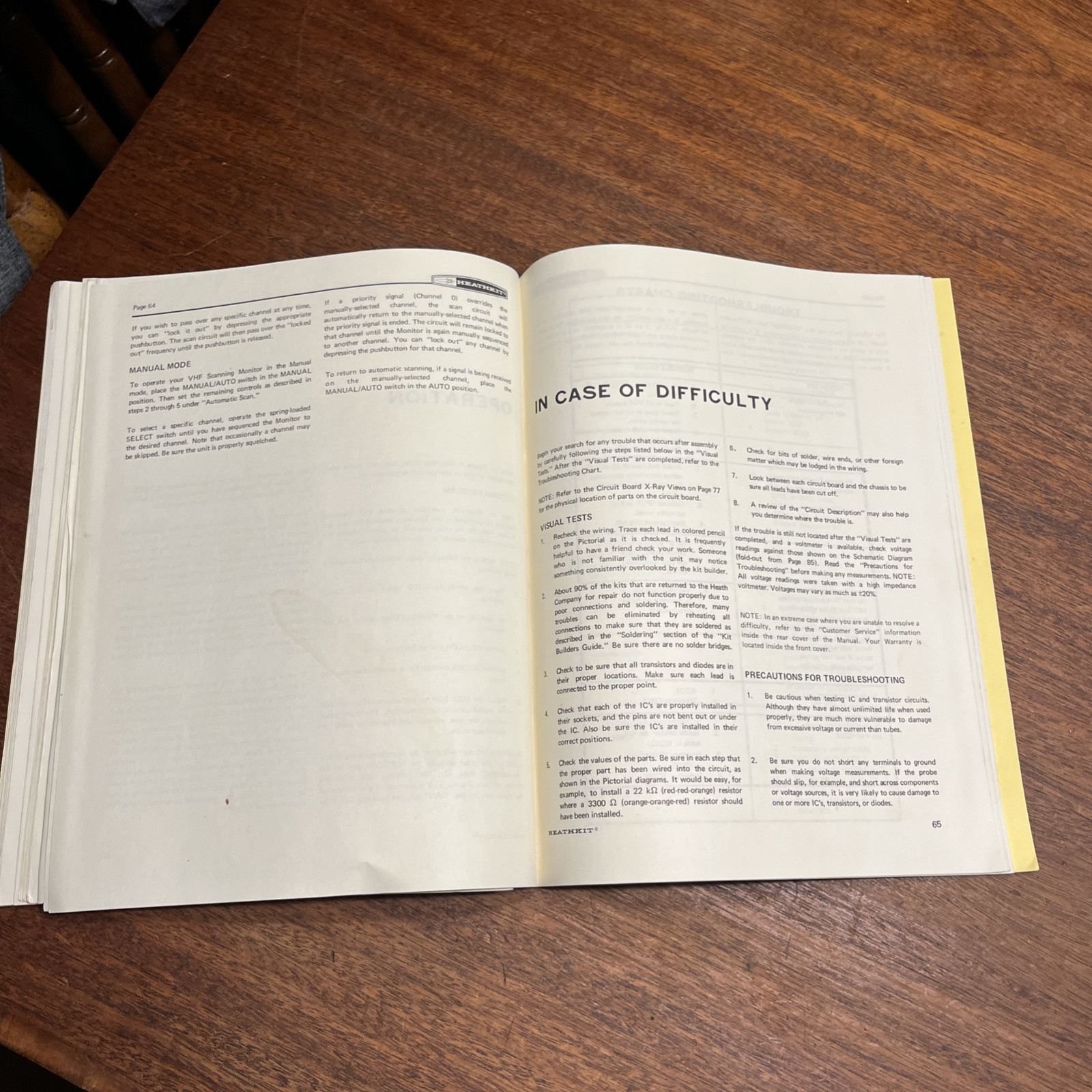 Original Heathkit GR-110 VHF scanning monitor original assembly manual