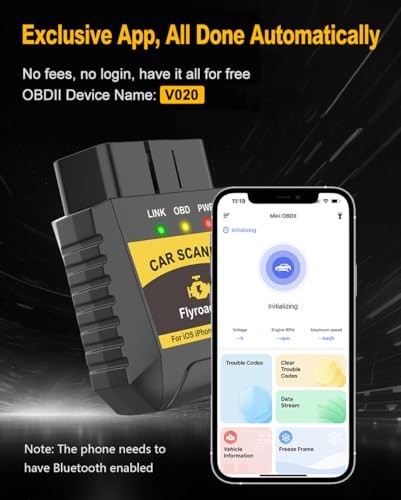 OBD2 Scanner Bluetooth for iPhone iOS Android OBDII Diagnostic Scan Tool Code
