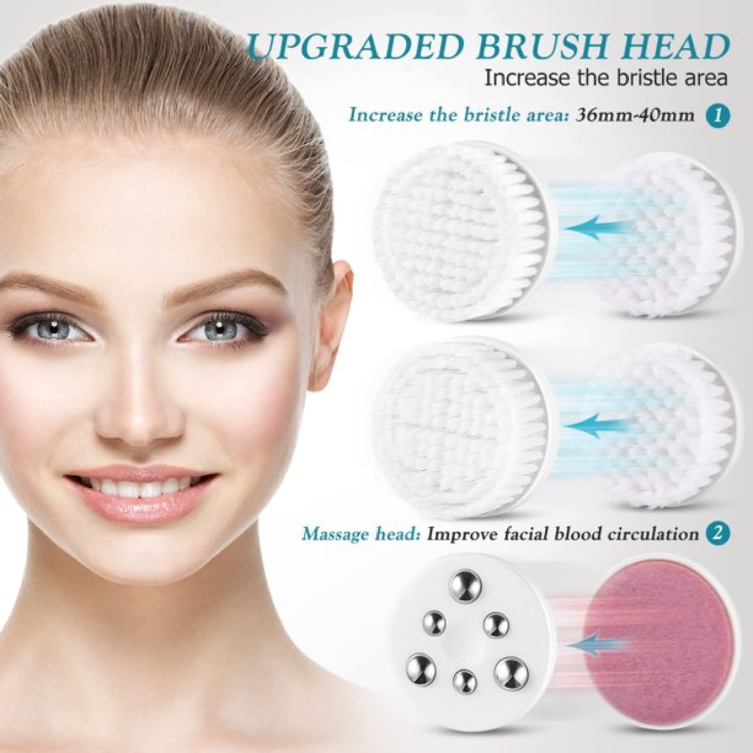 5 in 1 Electric Face Skin Cleaning Exfoliation Waterproof Brush Scrubber Machine