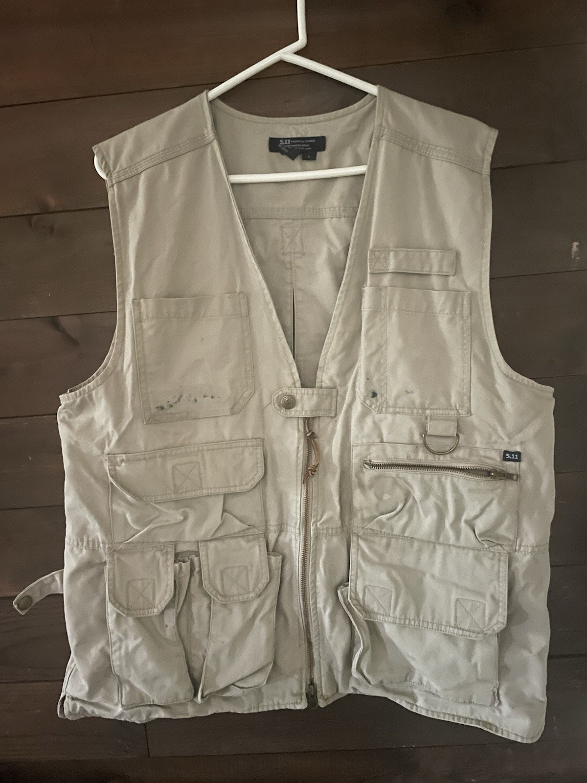511 Tactical Series Vest Cotton Hunting Utility Conceal Carry Fishing Sz L READ