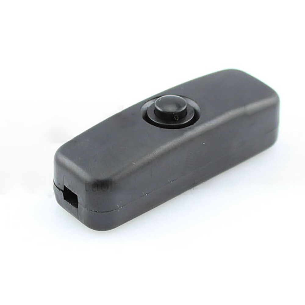 Mini Black Round Push Button Switch Rectangular Cover Self-Locking Online Switch