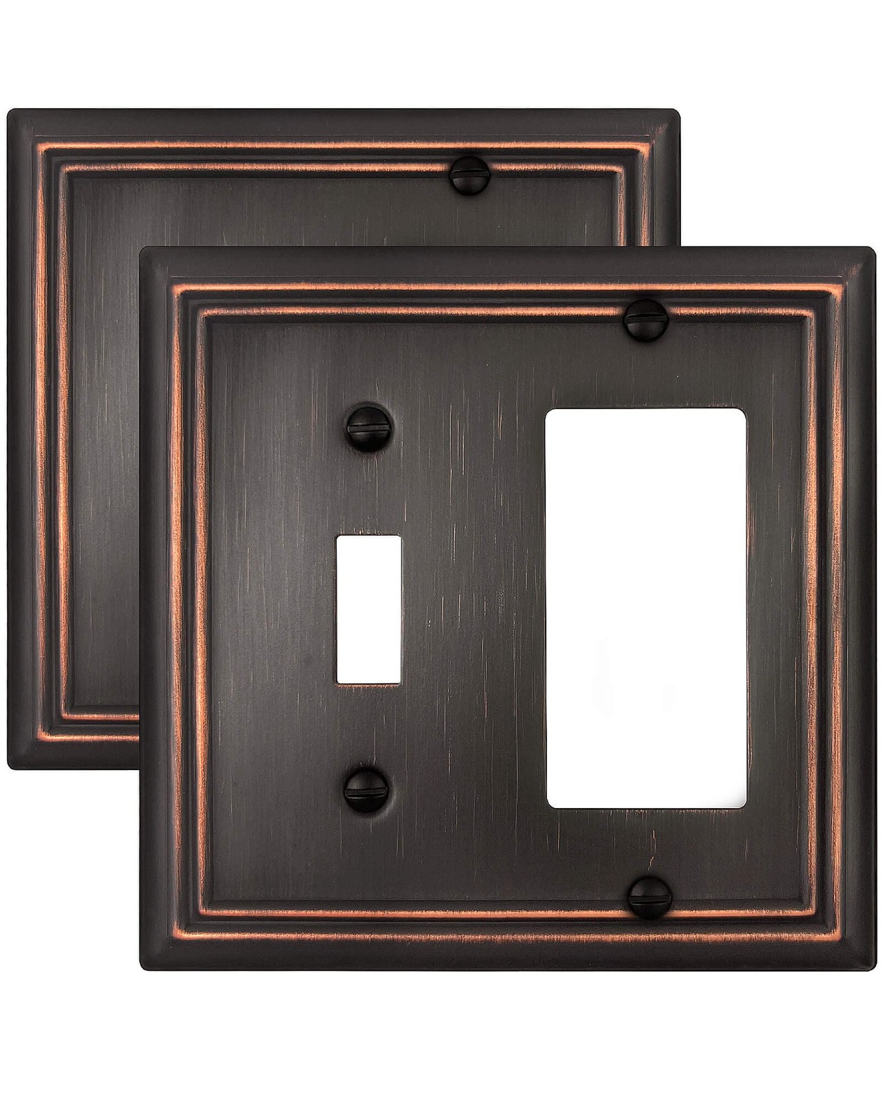 BRONZE - ZILLSEA COMBINATION METAL WALL PLATE 2 PACK