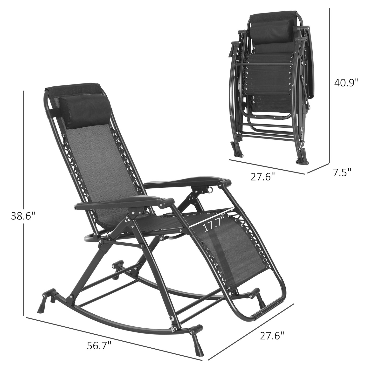 Reclining Lounge Zero Gravity Weightless Feel Double Bungee Support System