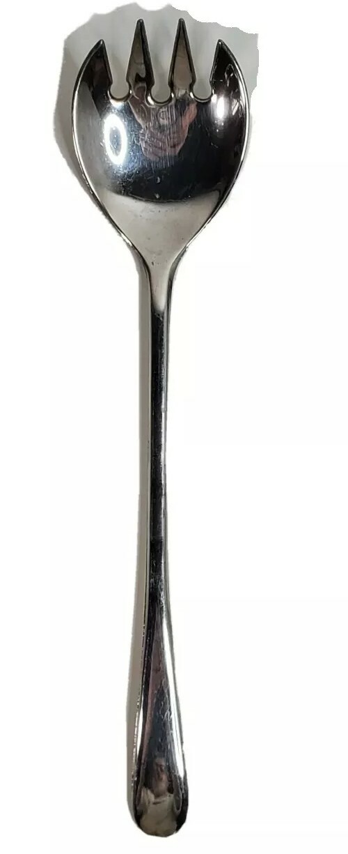 Serving Fork Modern Contemporary Silverplated Italy 8.88 inch Dinner Flatware