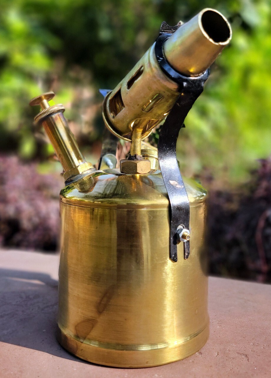 Antique-Style Brass Blow Torch Lamp – Authentic Vintage Reproduction.