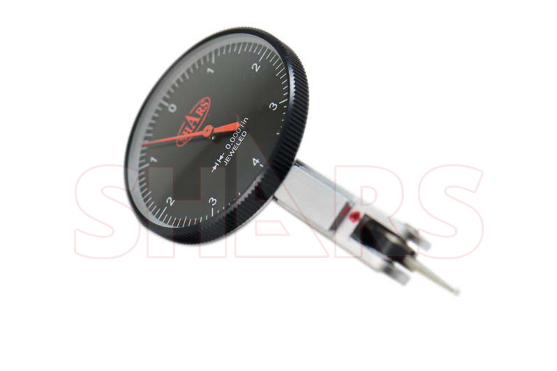 SHARS .008" LARGE 0-4-0 DIAL TEST INDICATOR .0001" CASE BLACK FACE NEW !]