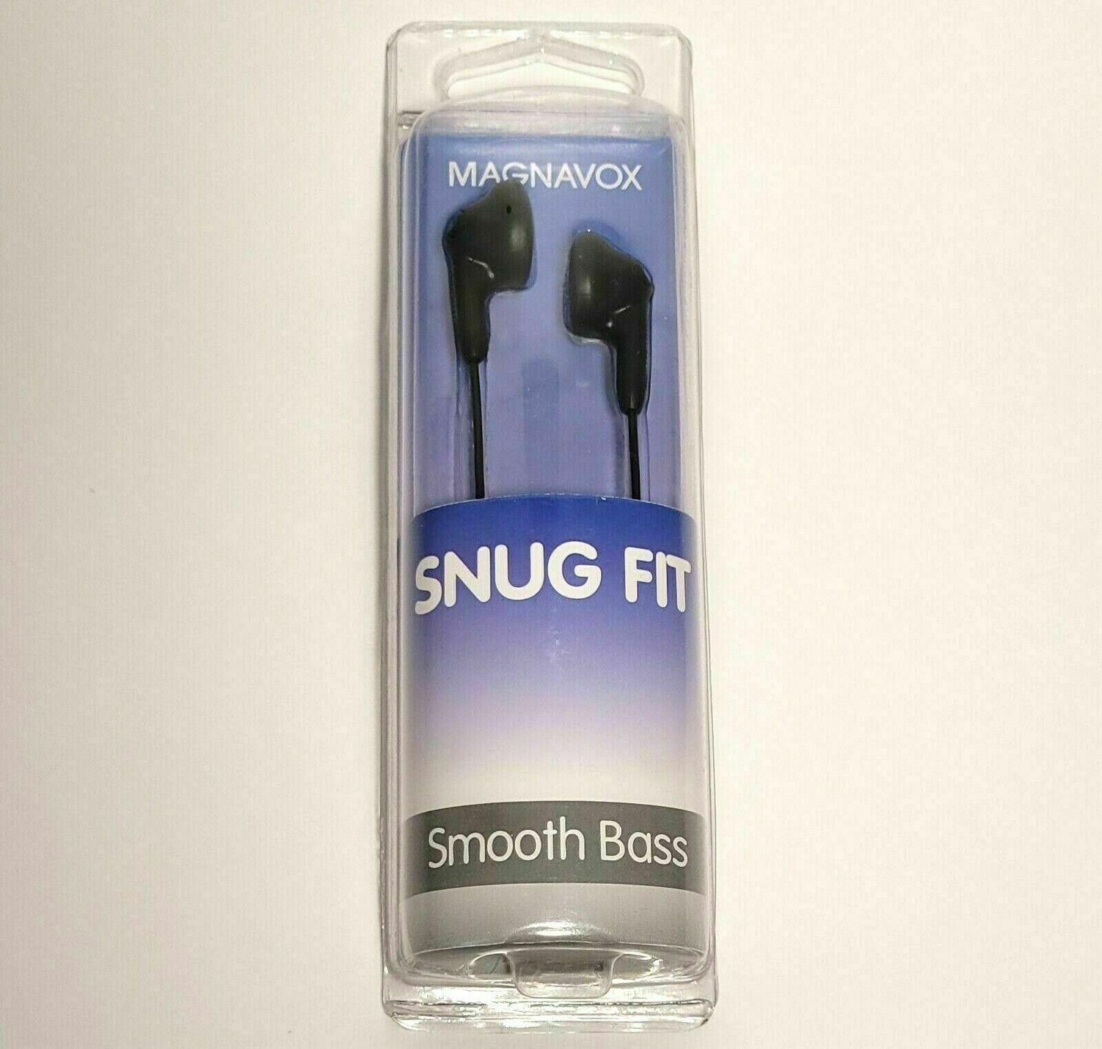 Magnavox Earbuds Snug Fit Smooth Bass Earphones New FREE SHIP