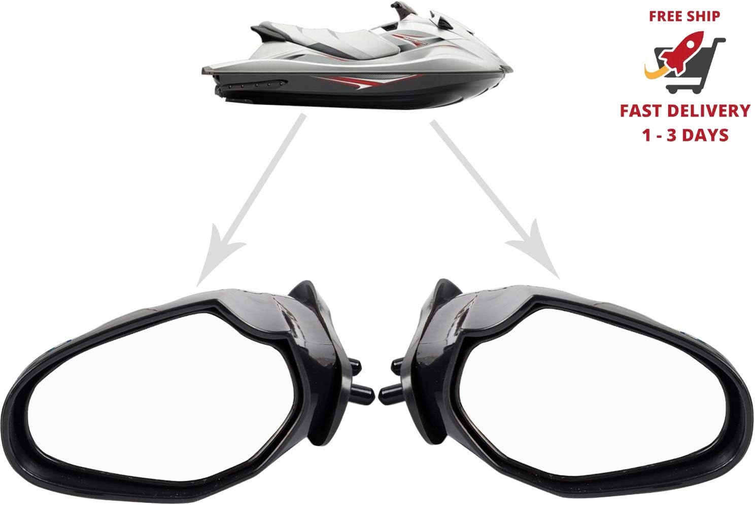 Espejos laterales para Yamaha WaveRunner VX110 (Deluxe/Sport/Cruiser) 2005-2009