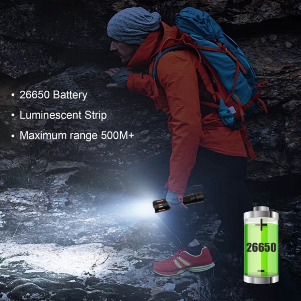 350000000 Lumen Super Bright LED Tactical Flashlight Rechargeable Work Light%%#