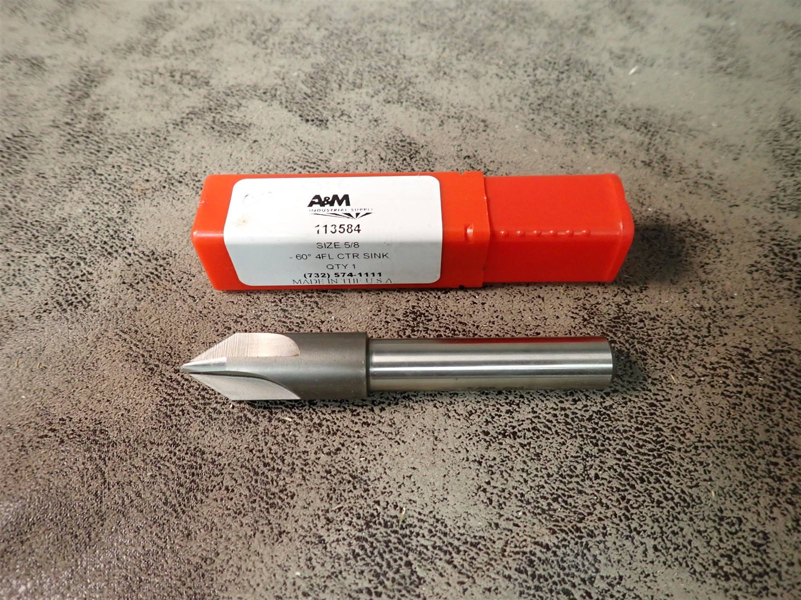 NEW A&M 113584 5/8" 60 Degree 4 Flute Countersink (BN277)