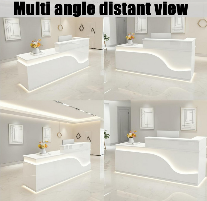 Modern Reception Front Desk Counter for Checkout, Lobby, Beauty Salon