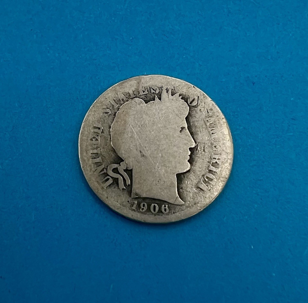 1906 Barber Dime 10C 90% Silver Philadelphia Mint Circulated U.S. Coin
