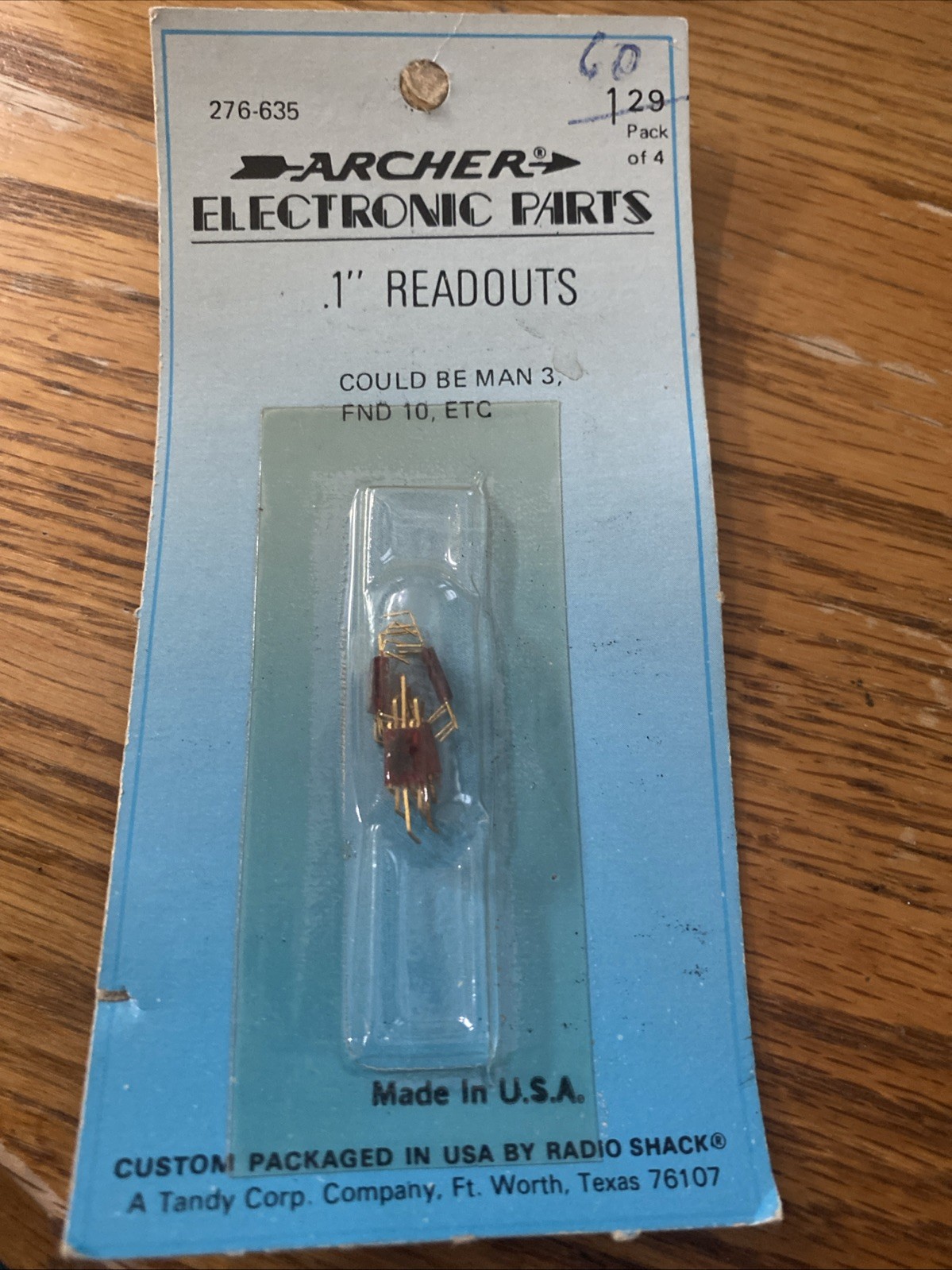 Pack Of 4 NOS vintage Radio Shack Archer  digital LED readouts