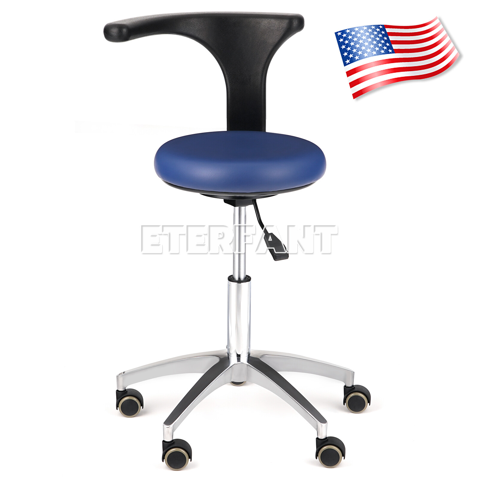 Dental Adjustable Mobile Chair/Medical Microscope Stool Chair with Armrest