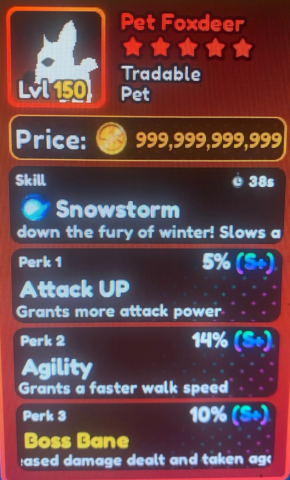 Foxdeer Pet beta perf 14% agility