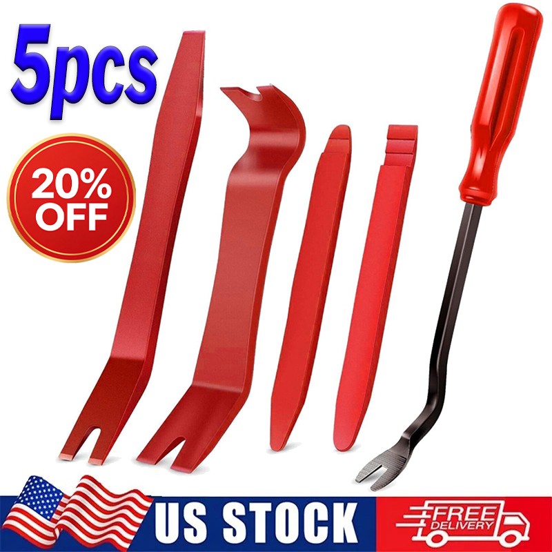 Plastic Trim REMOVAL Pry Tool fits Car Radio Panel Door Dash Clip Fastener-5pcs