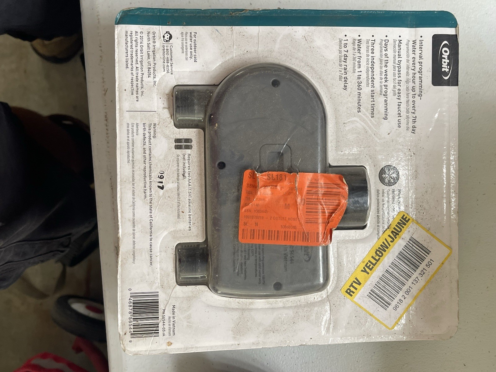 Orbit 2-Outlet Digital Hose Faucet Timer LC Display Rain Delay Auto-Off