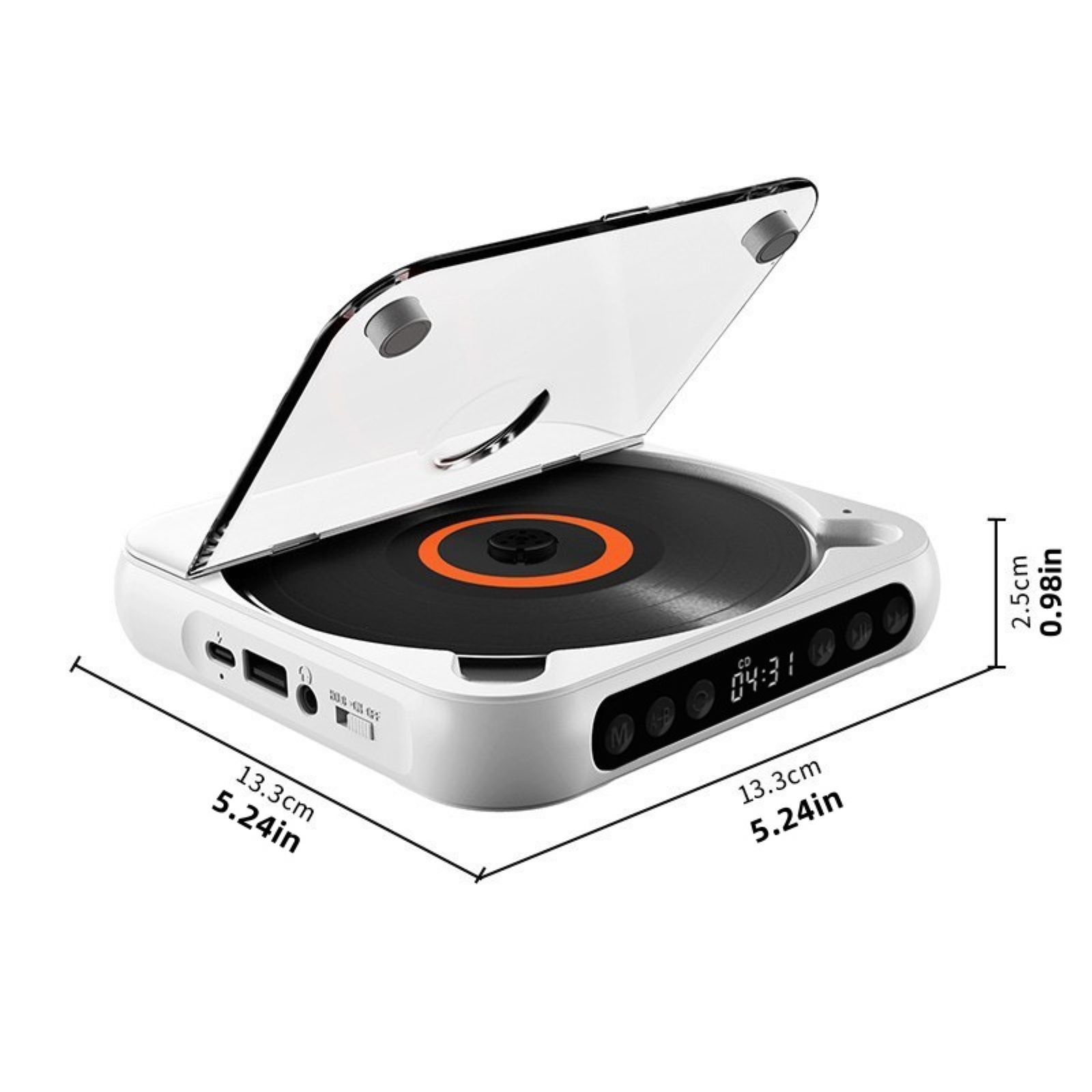 Versatile CD Player Audio Speaker 5V2A Bluetooth 5.3 User-Friendly Operation aa