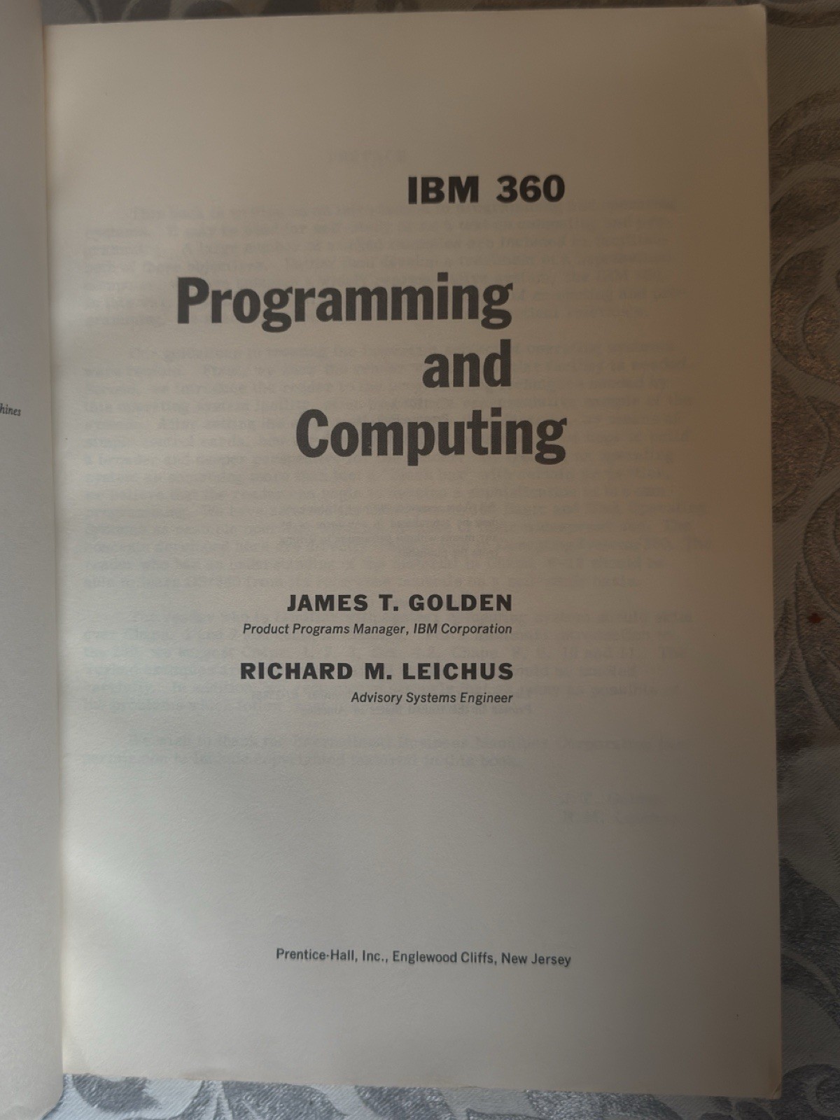 IBM 360 Programming And Computing By Golden And Leichus 1967 Vintage