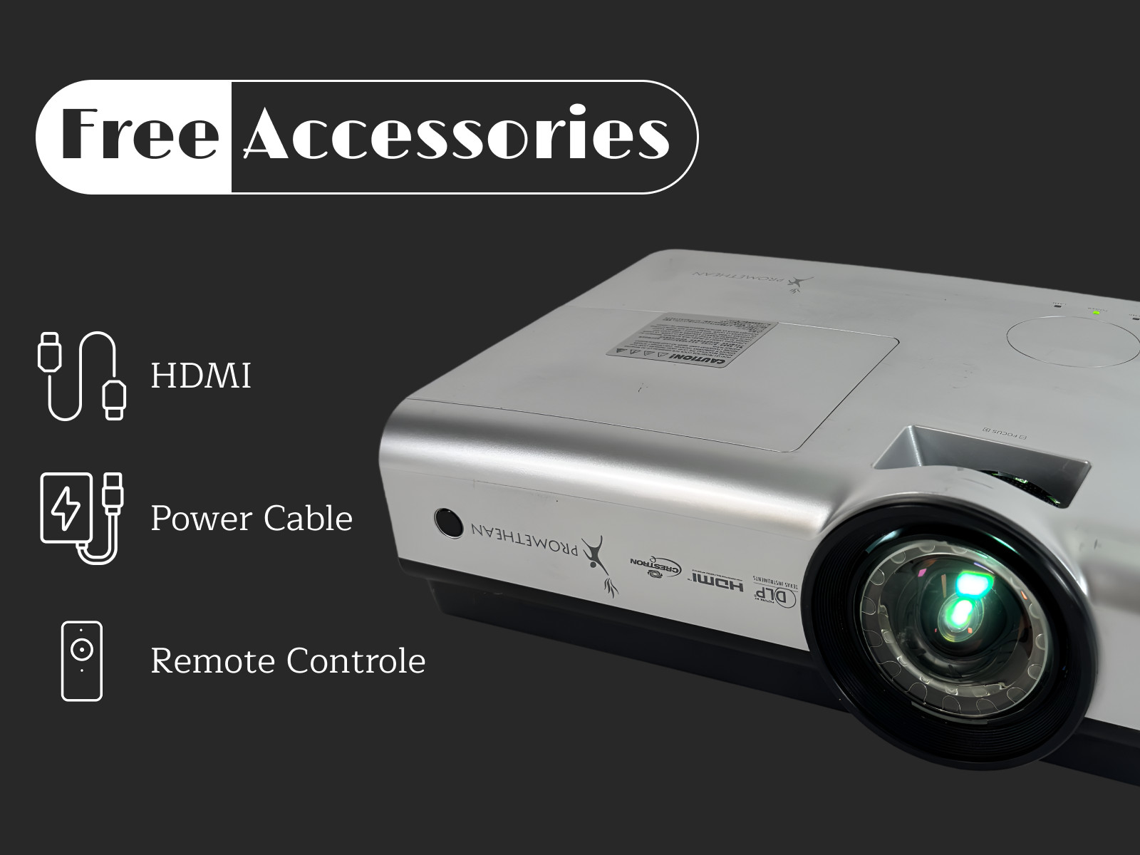 Compact DLP Short Throw Projector for Small Rooms or Limited Spaces 2500 ANSI 4K