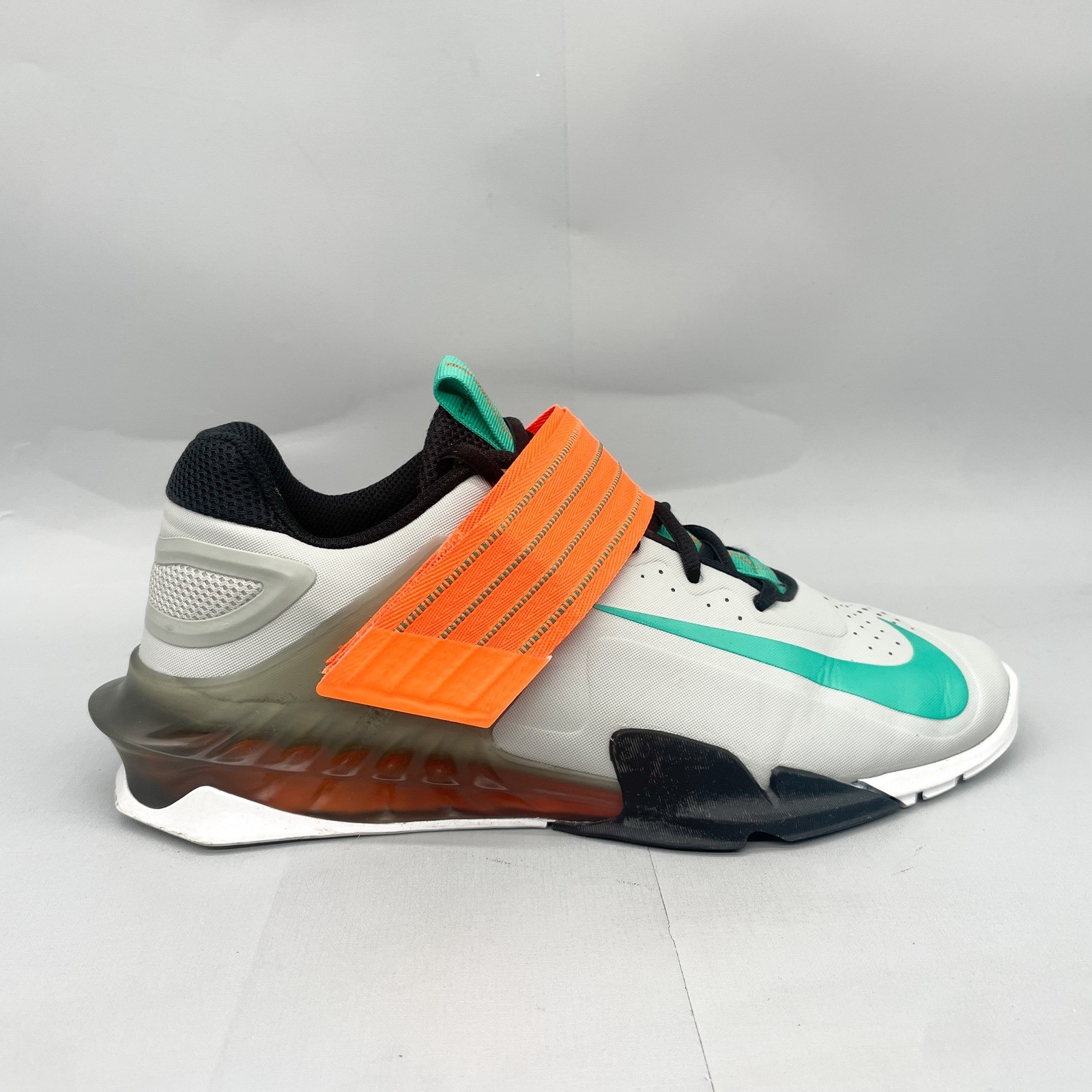 Nike Savaleos Mens 9.5 Weightlifting Training Shoes Grey Emerald Gym CV5708-083