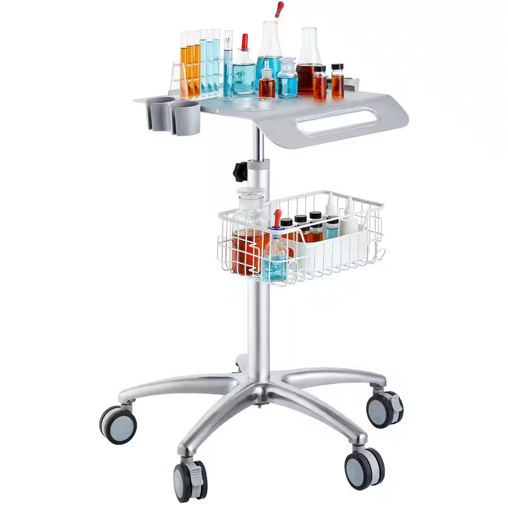 Medical Cart, Salon Cart with Wheels, Mobile Trolley Cart Height Adjustable,Roll