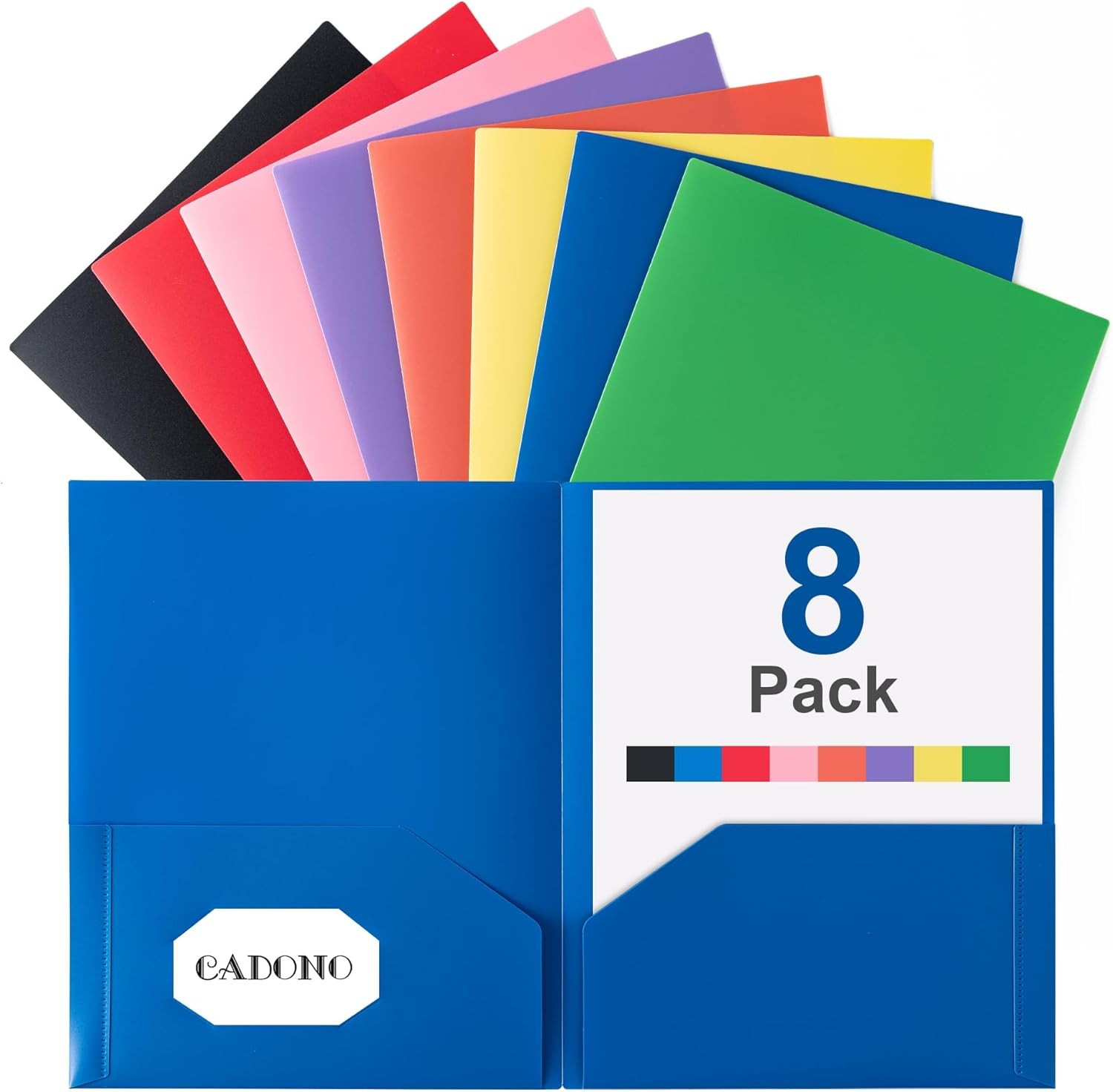 Plastic Folders with Pockets Assorted Colors, Durable Heavy Duty File Folders
