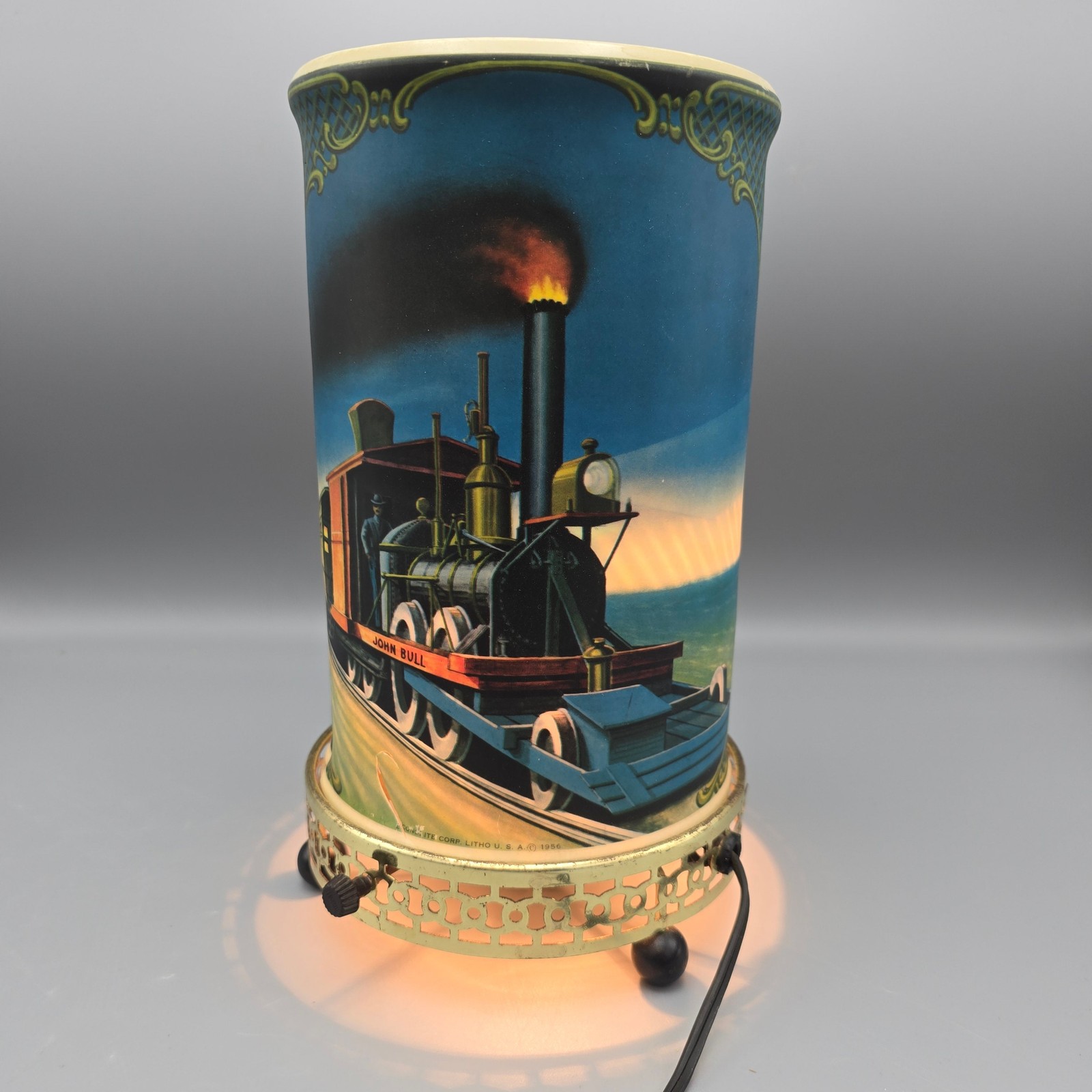 Vintage Econolite Motion Lamp with Scene of "John Bull" Steam Train