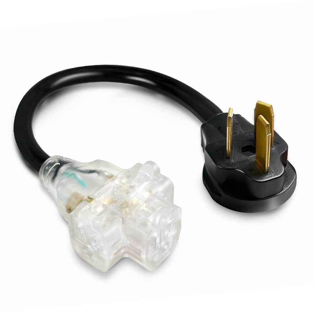 1050P Male To 3X 515R Female Tri Outlet Power Convert Adapter 220V To 110V